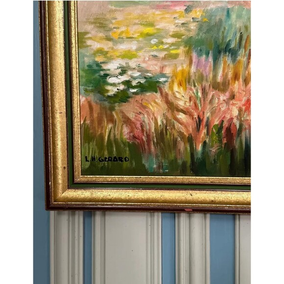 Signed French Oil Painting: Loire Valley Wildflower Meadow, Framed - Picture 4 of 6